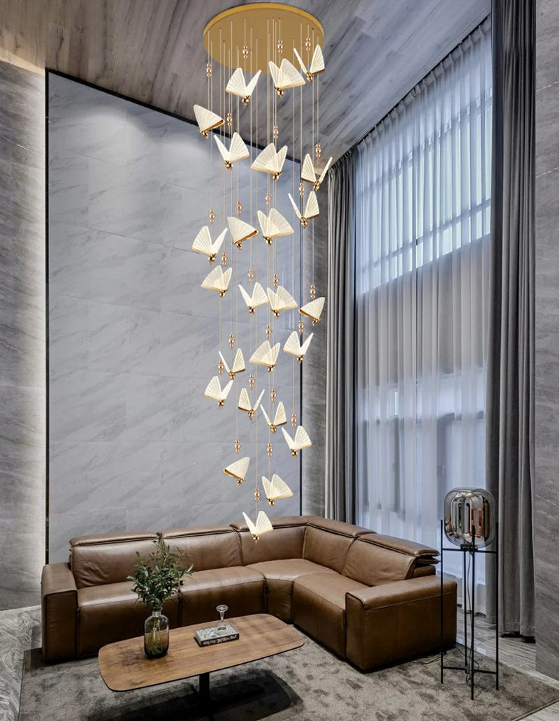 Lámparas Colgantes LED de Mariposa: Iluminación Nórdica para Dormitorio, Sala de Estar, Comedor y Cocina