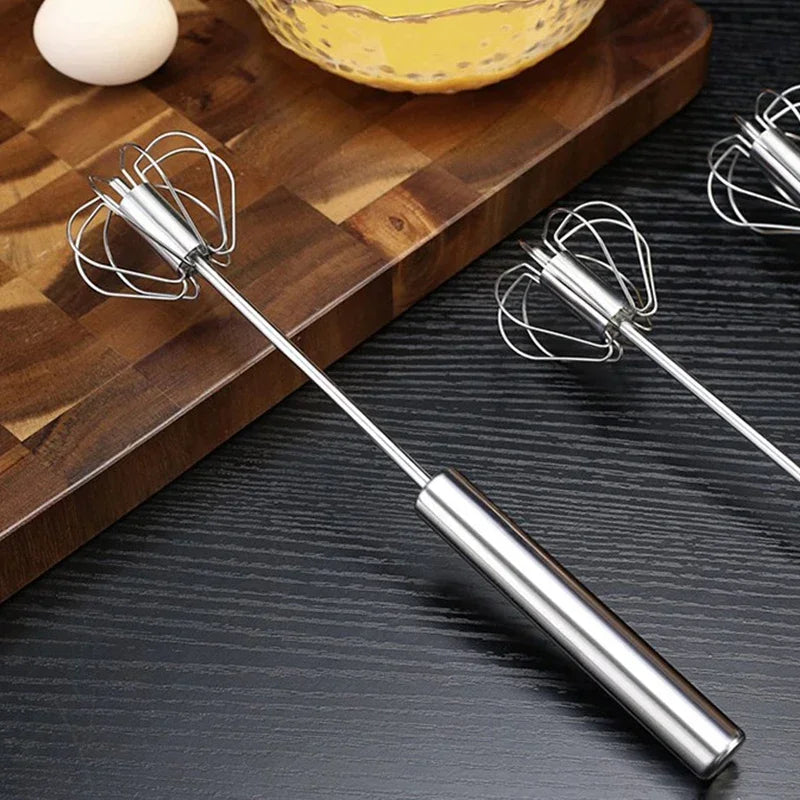 Batidor de Huevos Mágico, Semiautomático de Acero Inoxidable,Rápido, Fácil y Perfecto