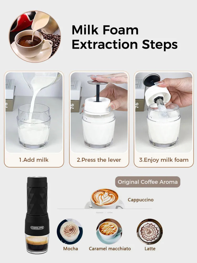 Cafetera Manual Perfecta 3 en 1 Disfruta de Café del Verdad en Cualquier Lugar