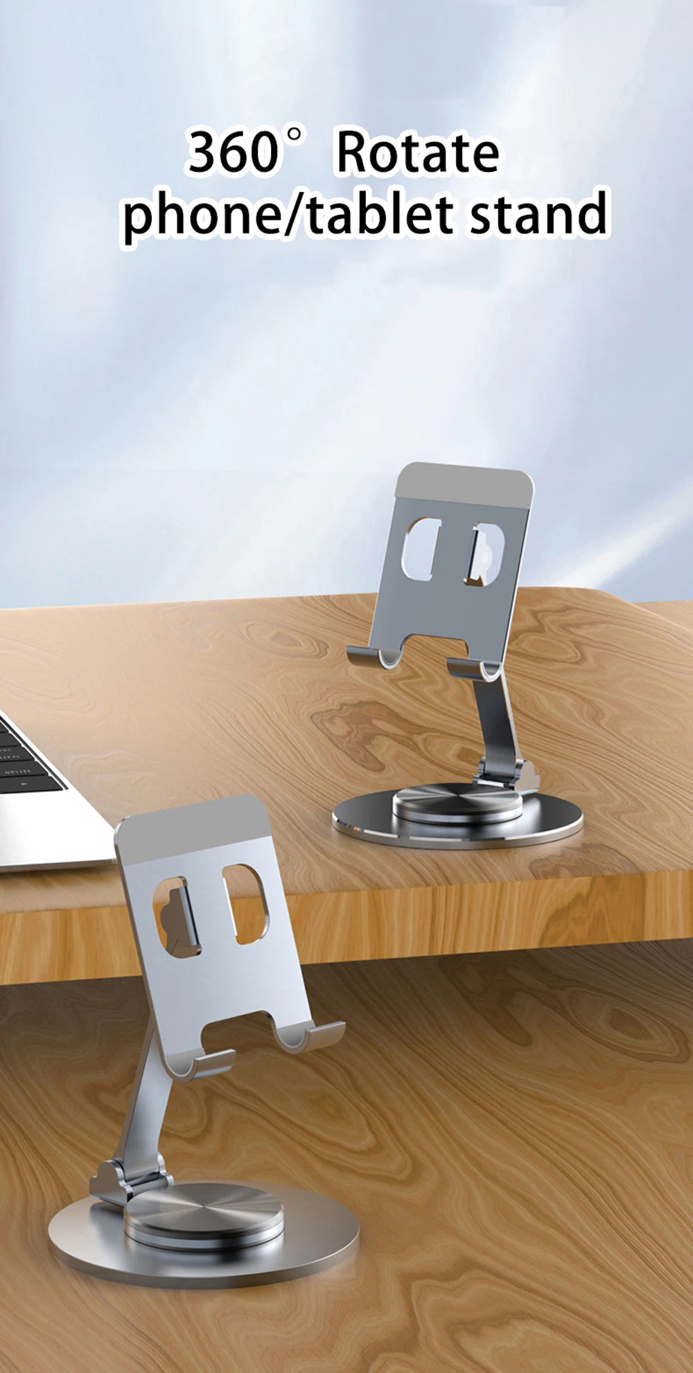 Soporte Metálico giro360º ajustable para teléfonos y tablets
