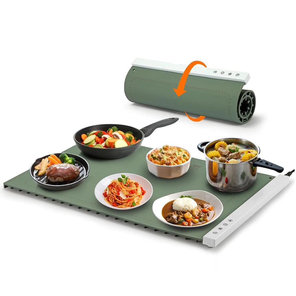 Tapete de silicona con calentamiento ajustable: Mantenga sus platos calientes y su buffet elegante