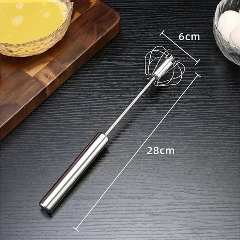 Batidor de Huevos Mágico, Semiautomático de Acero Inoxidable,Rápido, Fácil y Perfecto