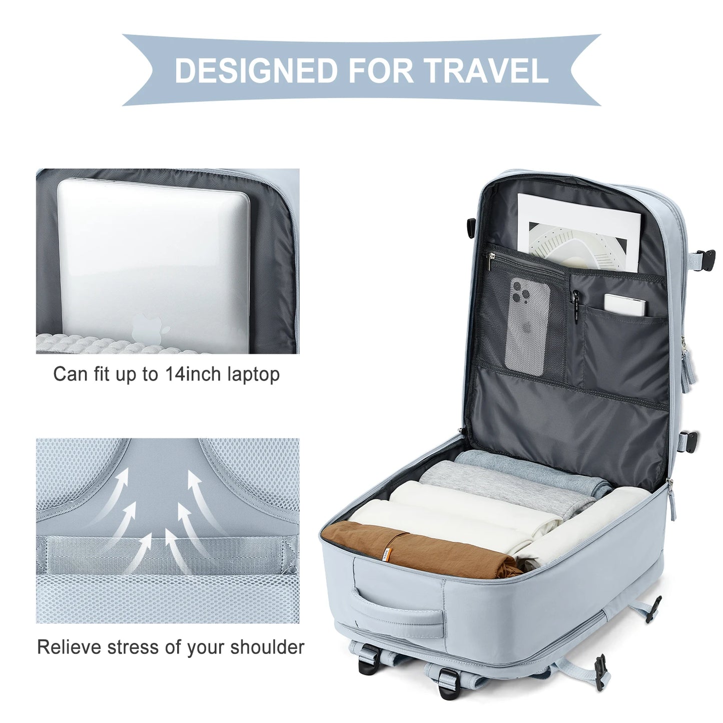 Mochila de Viaje 40x20x25 Ryanair: Mochila Personal con Compartimento para Portátil