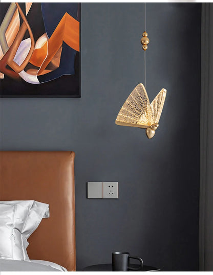 Lámparas Colgantes LED de Mariposa: Iluminación Nórdica para Dormitorio, Sala de Estar, Comedor y Cocina
