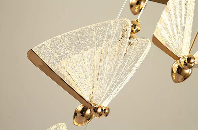 Lámparas Colgantes LED de Mariposa: Iluminación Nórdica para Dormitorio, Sala de Estar, Comedor y Cocina