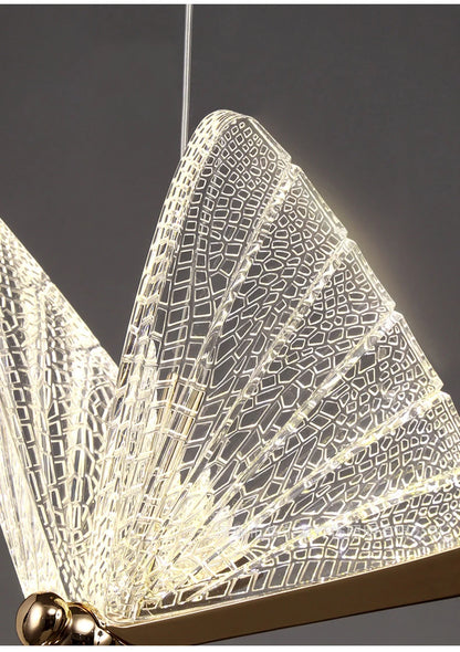 Lámparas Colgantes LED de Mariposa: Iluminación Nórdica para Dormitorio, Sala de Estar, Comedor y Cocina