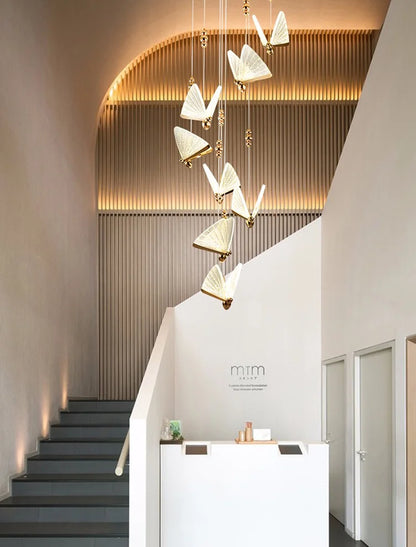 Lámparas Colgantes LED de Mariposa: Iluminación Nórdica para Dormitorio, Sala de Estar, Comedor y Cocina