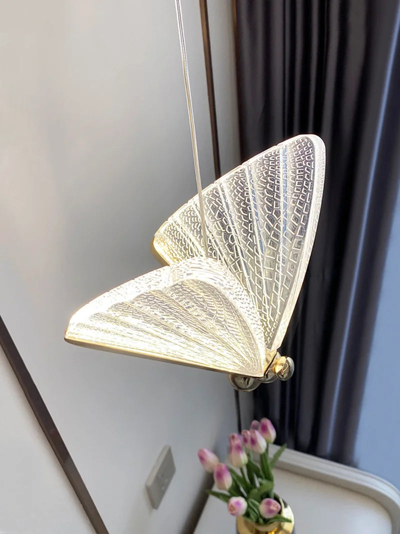 Lámparas Colgantes LED de Mariposa: Iluminación Nórdica para Dormitorio, Sala de Estar, Comedor y Cocina