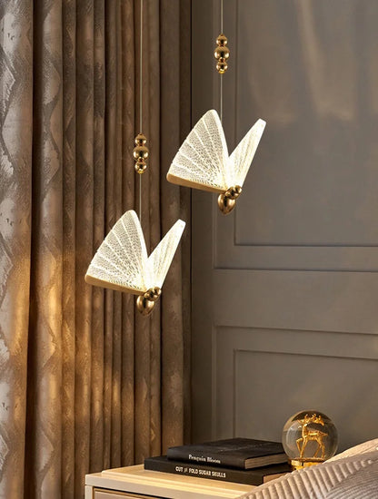 Lámparas Colgantes LED de Mariposa: Iluminación Nórdica para Dormitorio, Sala de Estar, Comedor y Cocina