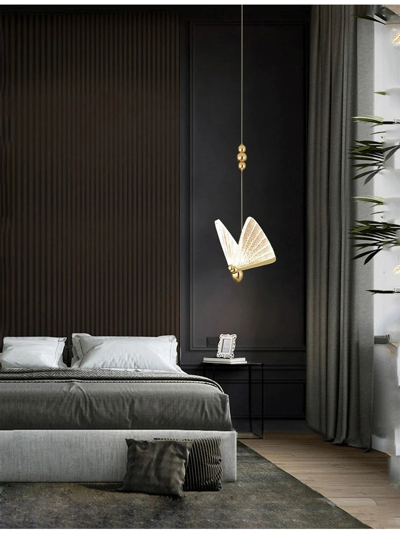 Lámparas Colgantes LED de Mariposa: Iluminación Nórdica para Dormitorio, Sala de Estar, Comedor y Cocina