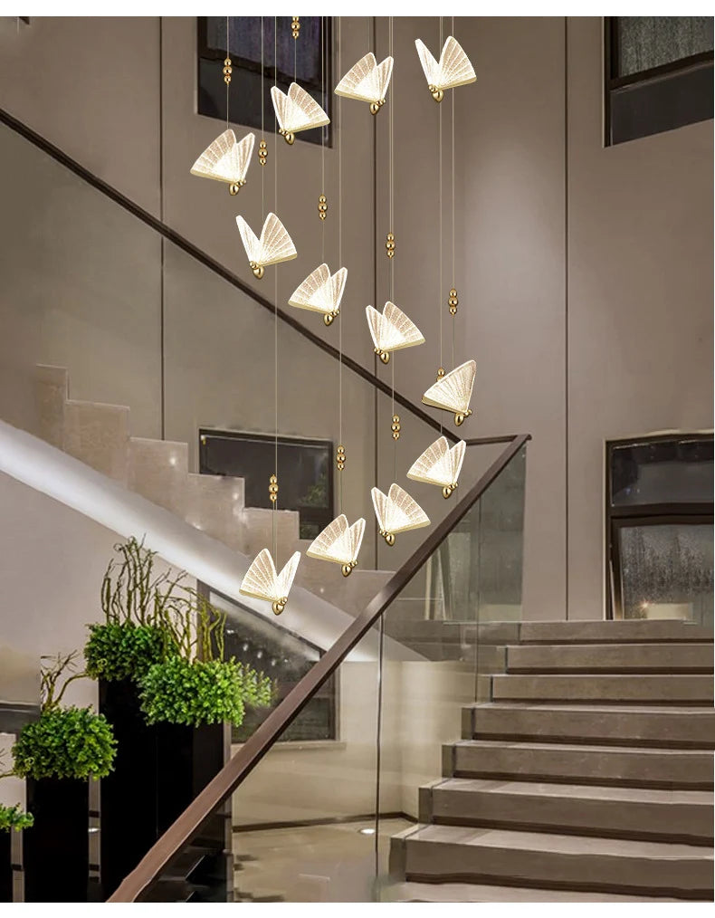Lámparas Colgantes LED de Mariposa: Iluminación Nórdica para Dormitorio, Sala de Estar, Comedor y Cocina