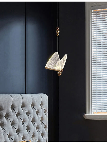 Lámparas Colgantes LED de Mariposa: Iluminación Nórdica para Dormitorio, Sala de Estar, Comedor y Cocina