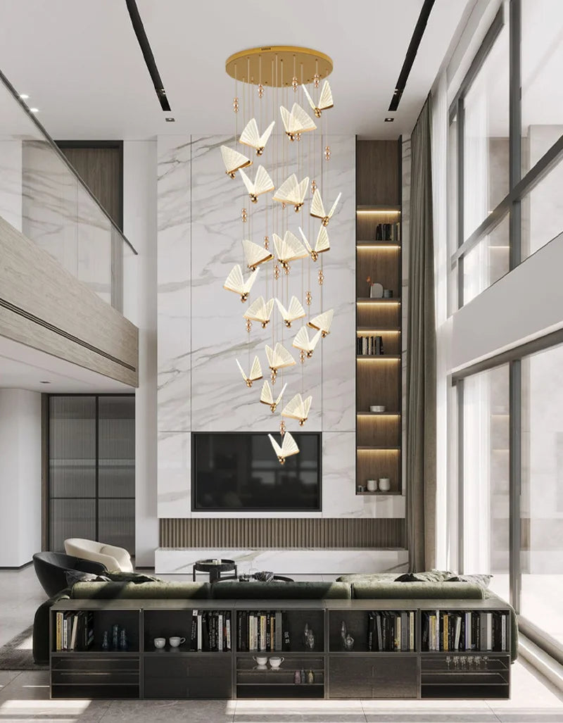Lámparas Colgantes LED de Mariposa: Iluminación Nórdica para Dormitorio, Sala de Estar, Comedor y Cocina