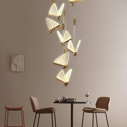 Lámparas Colgantes LED de Mariposa: Iluminación Nórdica para Dormitorio, Sala de Estar, Comedor y Cocina