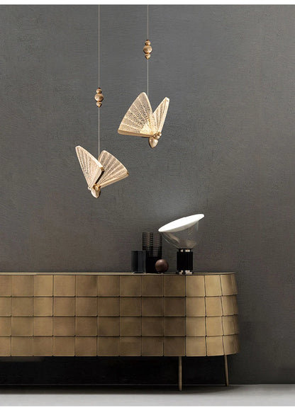 Lámparas Colgantes LED de Mariposa: Iluminación Nórdica para Dormitorio, Sala de Estar, Comedor y Cocina