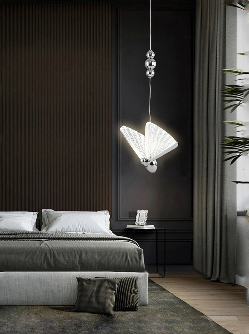 Lámparas Colgantes LED de Mariposa: Iluminación Nórdica para Dormitorio, Sala de Estar, Comedor y Cocina
