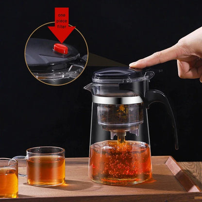 Tetera de vidrio con filtro para los amantes del té, elegancia y funcionalidad
