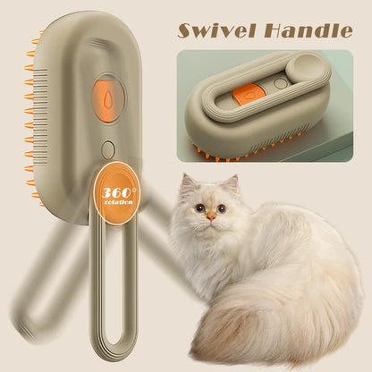 Cepillo de belleza 3 en 1 a vapor cerdas de silicona para tu amor de cuatro patas