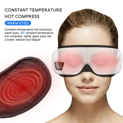 Masajeador de Ojos con Calor y Música: Alivia el Estrés y Mejora el Sueño