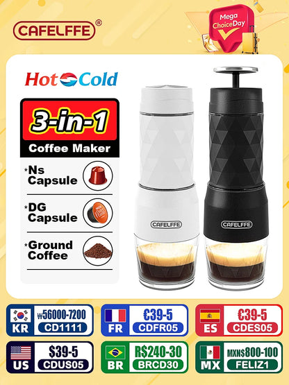 Cafetera Manual Perfecta 3 en 1 Disfruta de Café del Verdad en Cualquier Lugar