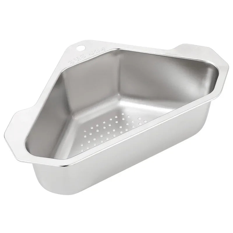 Organiza tu cocina con estilo: Cesta de drenaje triangular de acero inoxidable