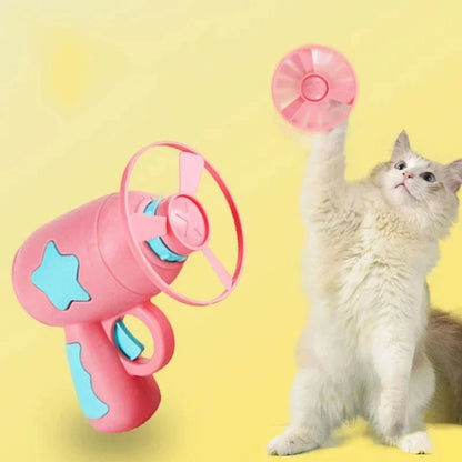 Nuevo Juguete Interactivo Divertido para Gatos: Disco Volador en Miniatura con Molinillo de Viento