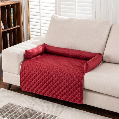 Funda Impermeable a Cuadros para Sofá Cama de Perros: Manta y Almohada