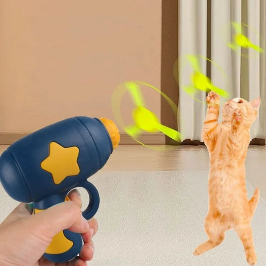 Nuevo Juguete Interactivo Divertido para Gatos: Disco Volador en Miniatura con Molinillo de Viento