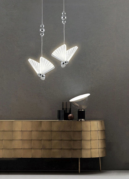 Lámparas Colgantes LED de Mariposa: Iluminación Nórdica para Dormitorio, Sala de Estar, Comedor y Cocina