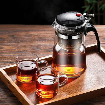 Tetera de vidrio con filtro para los amantes del té, elegancia y funcionalidad