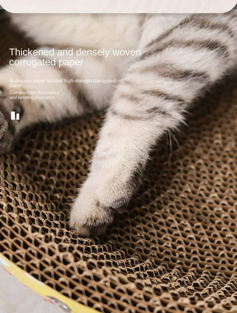 Tabla de Rasguño para Gatos: Protege Muebles y Juguetes de Papel Corrugado Ovalado