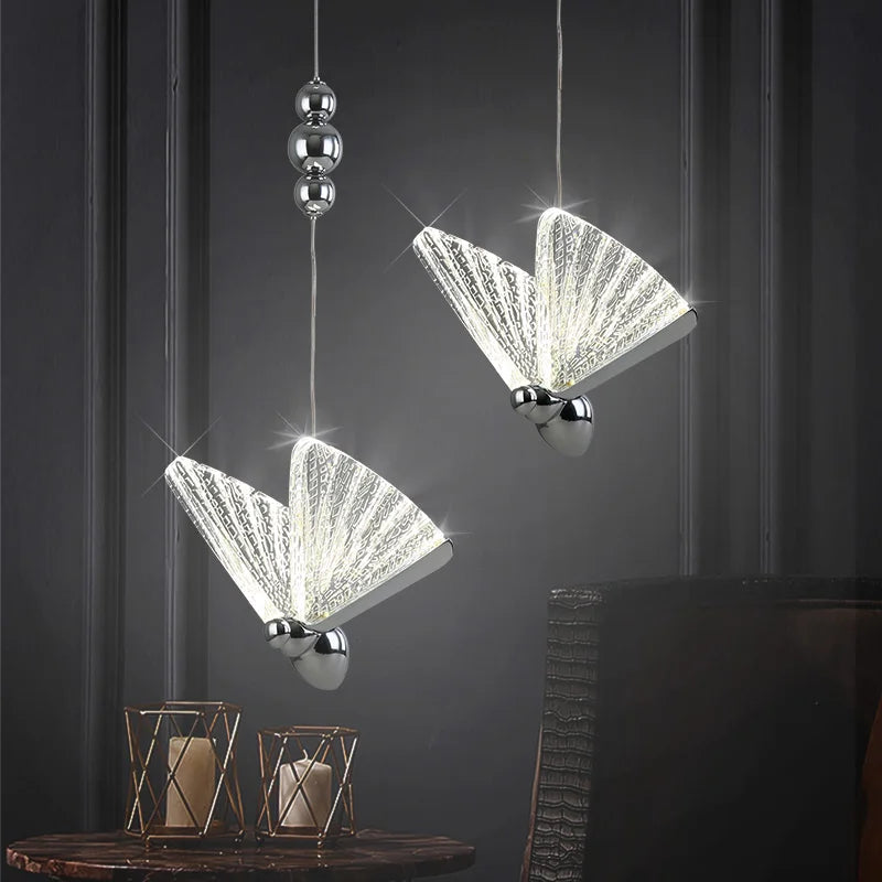 Lámparas Colgantes LED de Mariposa: Iluminación Nórdica para Dormitorio, Sala de Estar, Comedor y Cocina