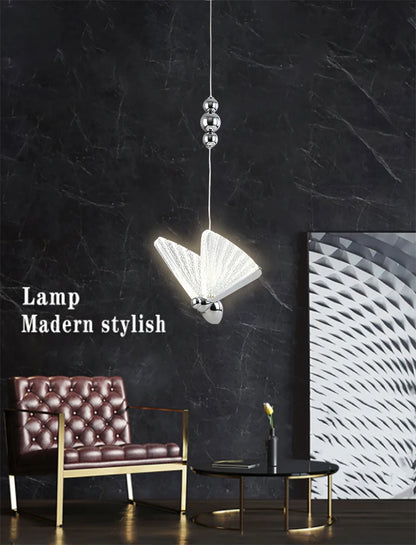 Lámparas Colgantes LED de Mariposa: Iluminación Nórdica para Dormitorio, Sala de Estar, Comedor y Cocina