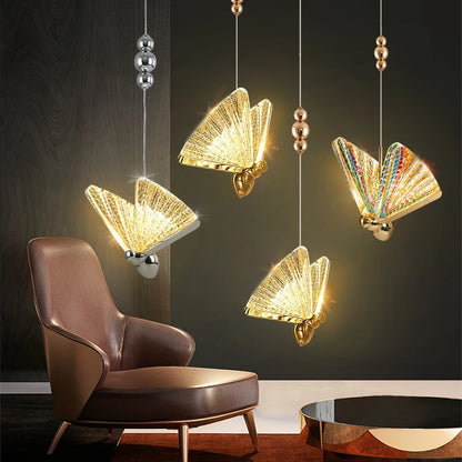 Lámparas Colgantes LED de Mariposa: Iluminación Nórdica para Dormitorio, Sala de Estar, Comedor y Cocina