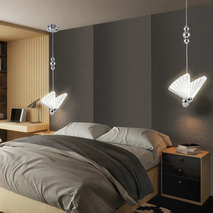 Lámparas Colgantes LED de Mariposa: Iluminación Nórdica para Dormitorio, Sala de Estar, Comedor y Cocina